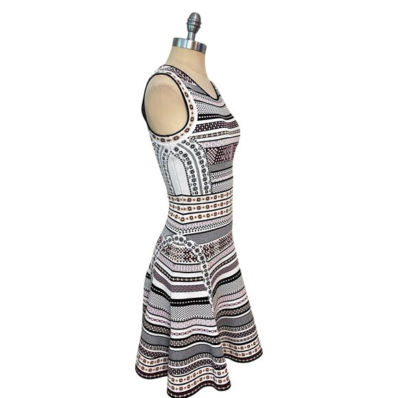 Diane von Furstenberg DVF ELEANOR Jacquard A Line Dress Banded Dot $498 Small - Picture 5 of 8